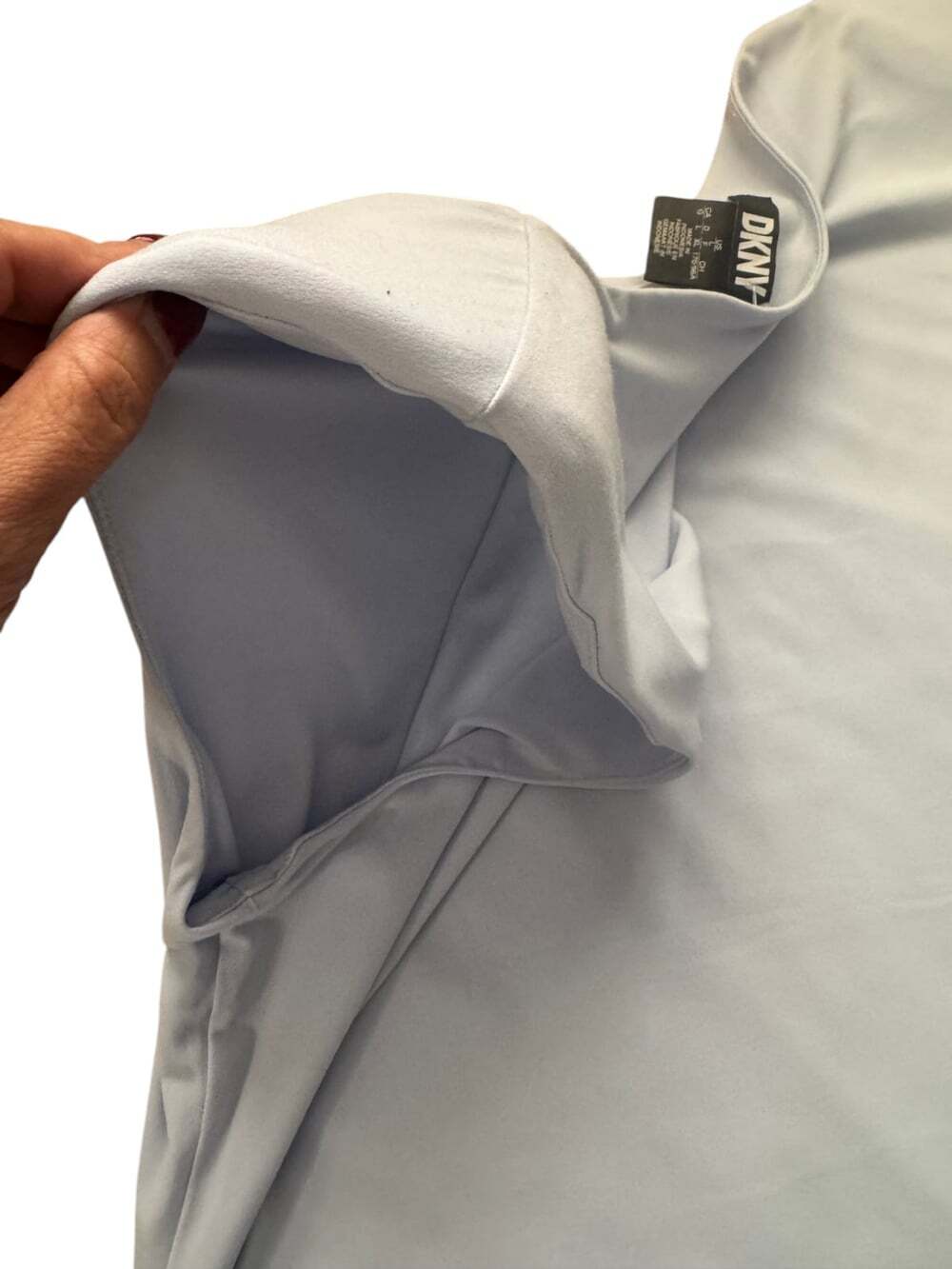 DKNY Suits Ice Blue Sleeveless Shell Top NWT Size L Shoulder Pads Career - Picture 8 of 16